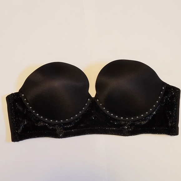 Black velvet sparkle victorias secret bra - Picture 1 of 4